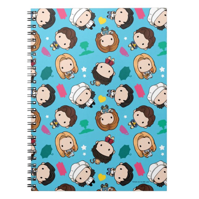 Caderno Espiral AMIGOS™ | Padrão de Chibi de Caráter (Frente)