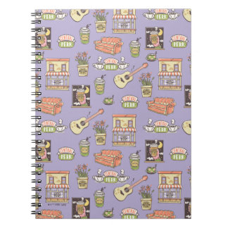 Caderno Espiral AMIGOS™ | Padrão de Ícone Roxo