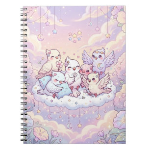 Caderno Espiral Amigos Pássaros Sonhadores Fofos