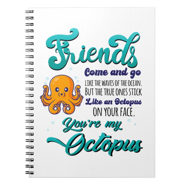 Caderno Espiral Amigos vêm e vão como as ondas do oceano (Frente)