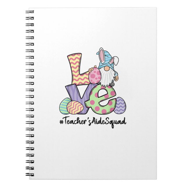 Caderno Espiral Amo Gnomos Auxiliar de Professor da Páscoa Profess (Frente)