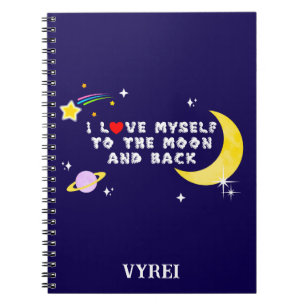 Caderno Espiral Amo-me à Lua e à Afirmação Positiva