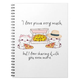 CADERNO ESPIRAL AMO PIZZA MUITO, GATOS
