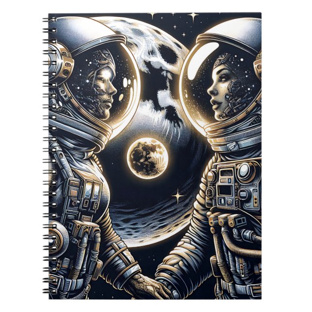 Caderno Espiral Amo Você para a Lua e de Volta | Astronautas (Frente)