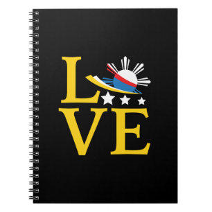 Caderno Espiral Amor - Arte de Tipografia Filipina Flag