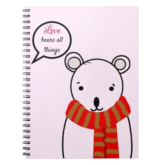 Caderno Espiral Amor Bears Todas As Coisas (Frente)