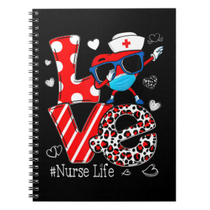 Caderno Espiral Amor Dabbing Heart Nursing Enfermeira Dias de os n