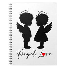 Caderno Espiral Amor de Anjo – Design Fofo de Casal de Anjos