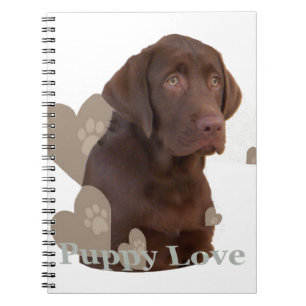 Caderno Espiral Amor de filhote de cachorro do laboratório do