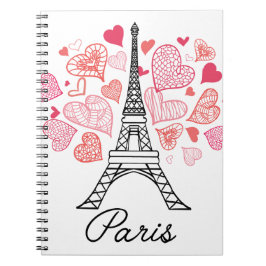 Caderno Espiral Amor de Paris, France