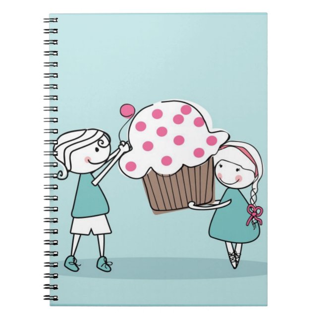 Caderno Espiral Amor do cupcake (Frente)