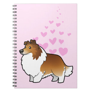 Caderno Espiral Amor do Sheepdog/Collie de Shetland