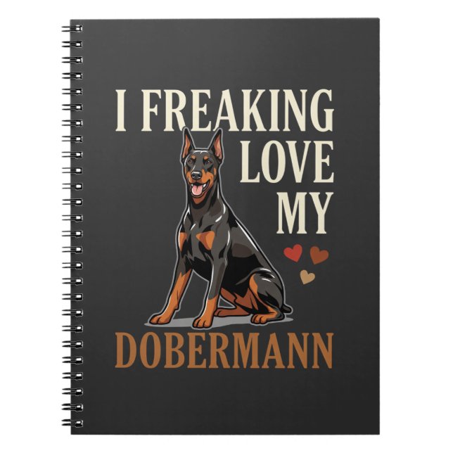Caderno Espiral Amor Dobermann Amante de Cachorro (Frente)