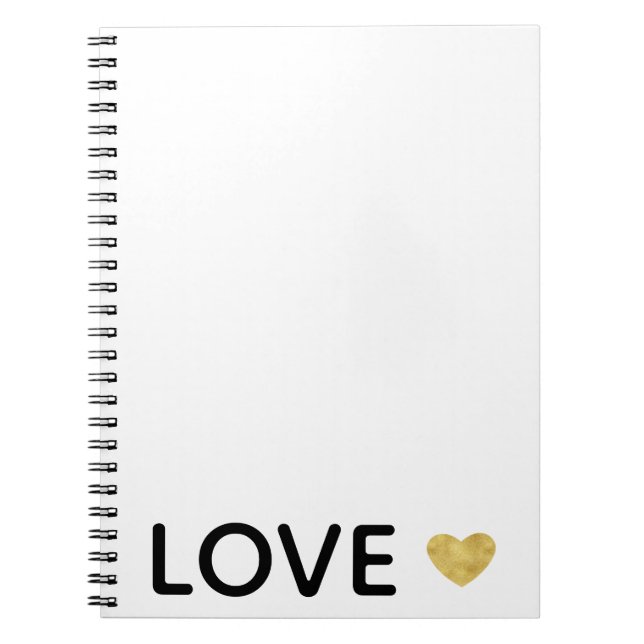 Caderno Espiral Amor Dourado Coração (Frente)