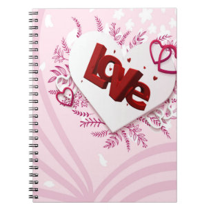Caderno Espiral Amor em 3D