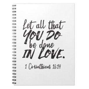Caderno Espiral Amor em Ação - 1 Corintianos 16:14 Inspiração