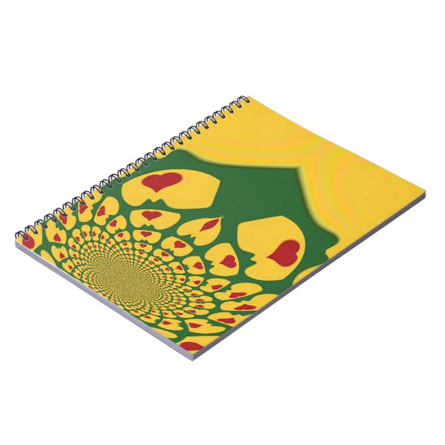 Caderno Espiral Amor em Cores Rasta: Reggae Hearts (Left Side)