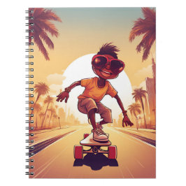 Caderno Espiral Amor em Rodas - Legal Skateboard Heart Design |
