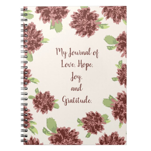 Caderno Espiral Amor Esperança Joy e Gratidão - Quadro dos Daisies (Frente)