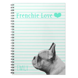 Caderno Espiral Amor francês  Aqua personalizado