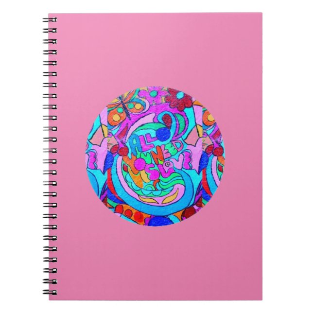 Caderno Espiral amor hippie groovy (Frente)