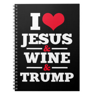 Caderno Espiral Amor Jesus Vinho Trump Cristão Religioso Fé Mo