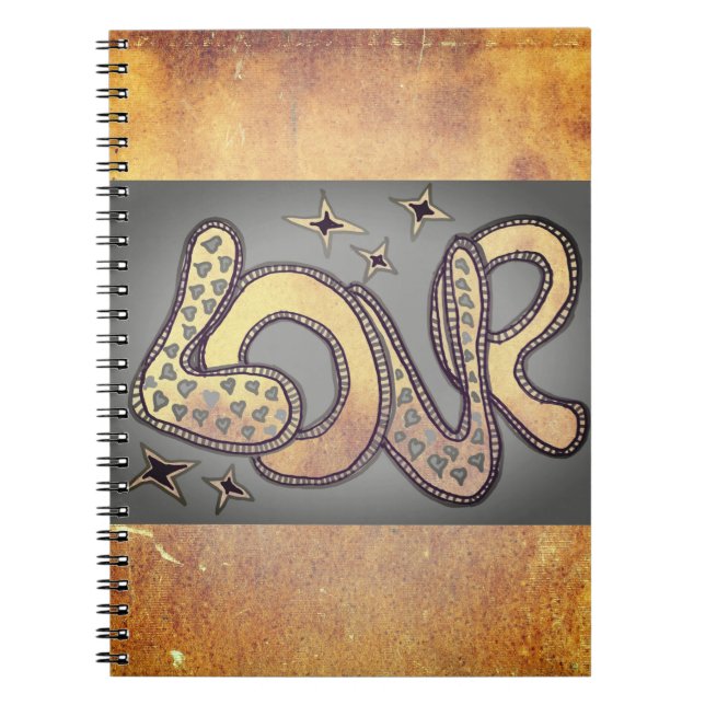 Caderno Espiral Amor no estilo dos anos 60 (Frente)