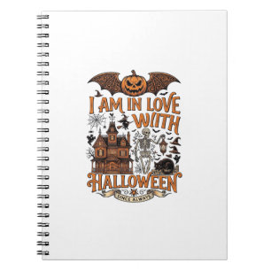 Caderno Espiral Amor pelo Esqueleto da Casa Assombrada do Hallowee