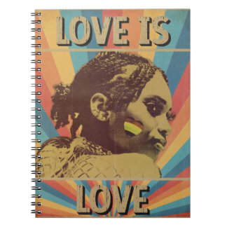 Caderno Espiral Amor Retro é Amor Orgulho LGBTQ+