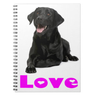 Caderno Espiral Amor Roxo Preto Labrador