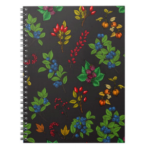 Caderno Espiral Amoras de outono de chocolate marrom
