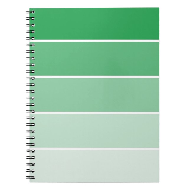 Caderno Espiral Amostras de tinta verde brilhante (Frente)