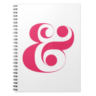 Caderno Espiral Ampersand mínimo do rosa quente