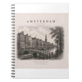 Caderno Espiral Amsterdam | Vintage Travel City Design
