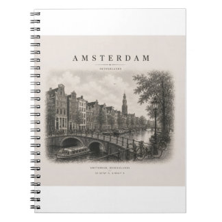 Caderno Espiral Amsterdam | Vintage Travel City Design