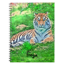 Caderno Espiral Amur Tiger no notebook espiral verde