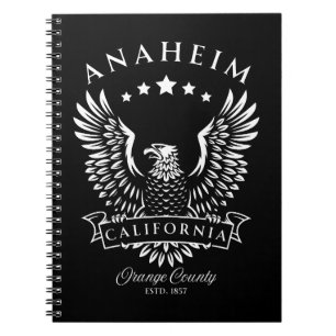 Caderno Espiral Anaheim Condado de Orange Califórnia Águia Vintage