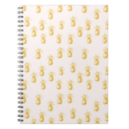 Caderno Espiral Ananás Tropicais Dourados