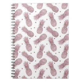 Caderno Espiral Ananases Dourados rosa