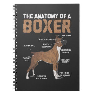 Caderno Espiral Anatomia de cão boxer Pet Lover