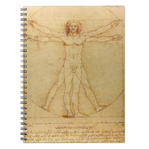 Caderno Espiral Anatomia do homem de Leonardo da Vinci Vitruvian