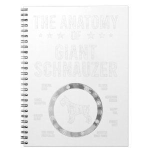 Caderno Espiral Anatomia do lago gigante do cão Schnauzer