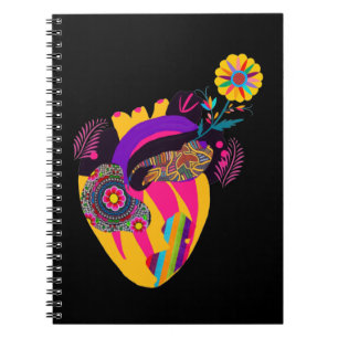 Caderno Espiral Anatomical Boho Mexicano Heart