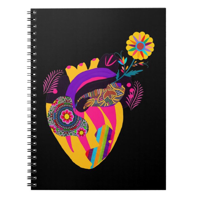 Caderno Espiral Anatomical Boho Mexicano Heart (Frente)