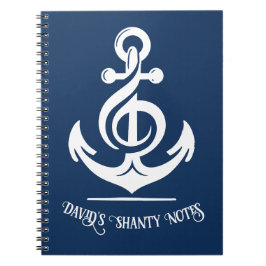 Caderno Espiral Âncora de melodia náutica