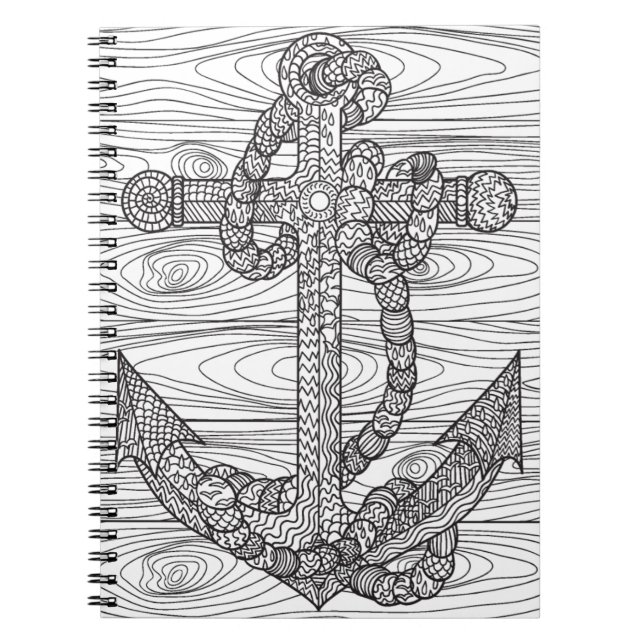 Caderno Espiral Âncora e corda do estilo (Frente)