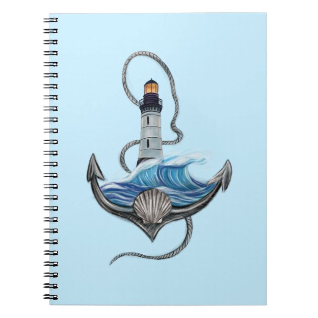 Caderno Espiral Ancoragem e farol (Versão 2) (Frente)