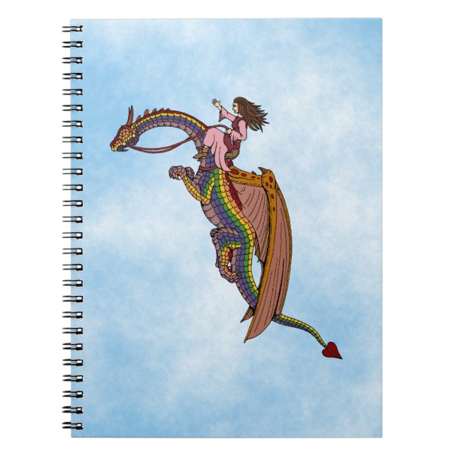 Caderno Espiral Andando pelo Dragão Arco-Íris (Frente)