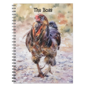 Caderno Espiral Andar do Galo O Chefe ou Diário Personalizado