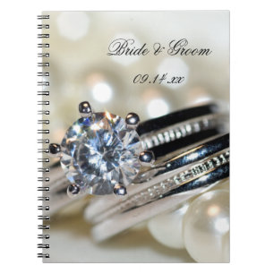Caderno Espiral Anéis e pérolas brancas que Wedding